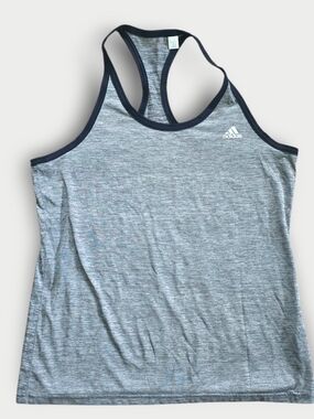 L - Women’s Adidas Climalite Heather Gray Racerback Tank